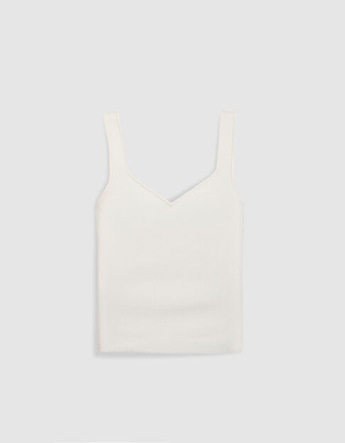 Women's sleeveless ecru fine knit sweater - IKKS