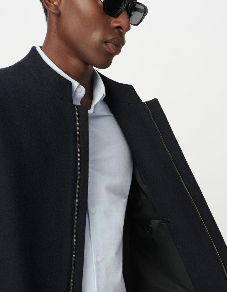 Marineblauer Herrenoffiziersmantel Rei&szlig;verschluss-5