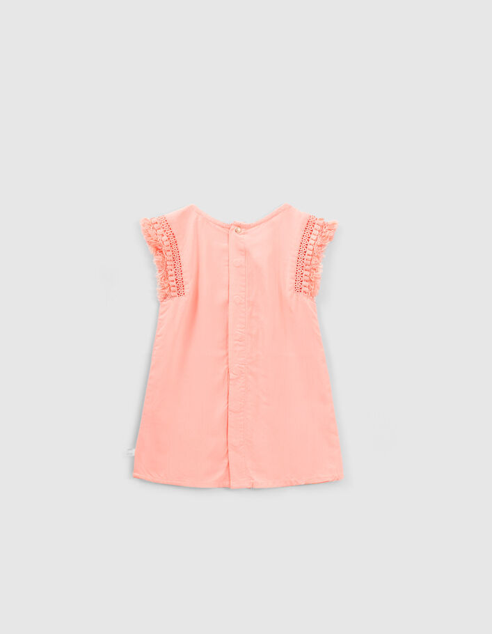 Girls’ peach dress with lace braid - IKKS