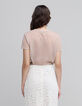 Women’s nude lurex T-shirt with animal print-3