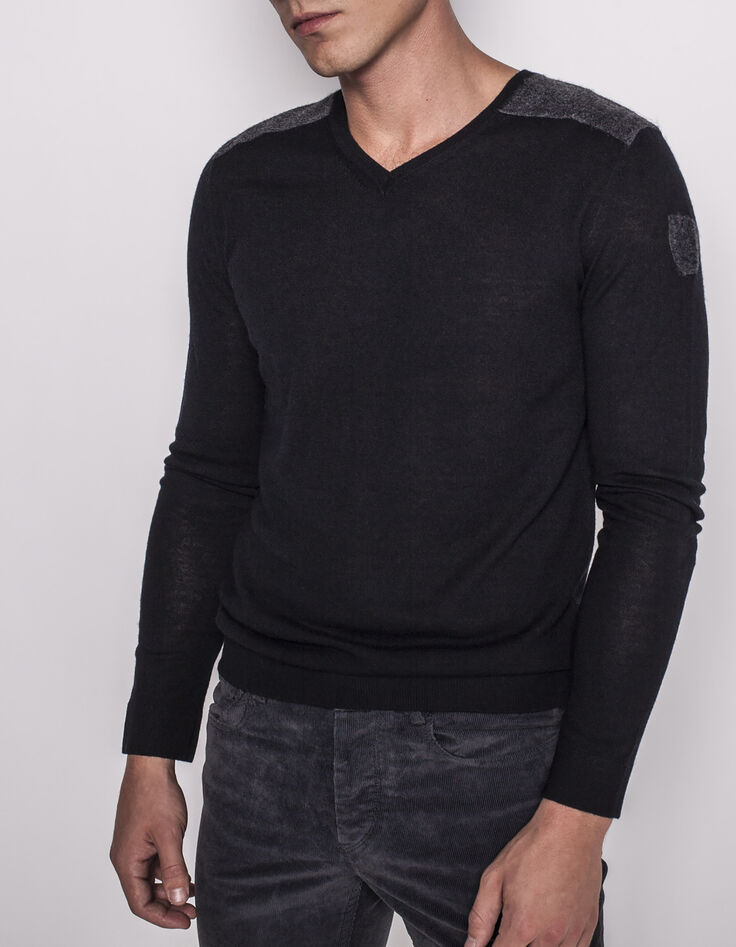 Pull col V homme-1