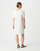 Mujer Vestido blanco de algodón orgánico con broderie anglaise-3