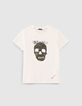 T-shirt &eacute;cru t&ecirc;te de mort en sequins r&eacute;versibles gar&ccedil;on-1