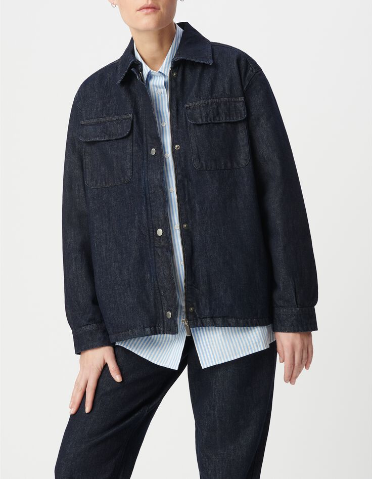 Dames Saharienne met rits in raw denim gerecycled katoen-5