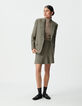 Women’s beige houndstooth short skirt-1