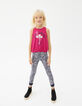Girls' navy print/navy reversible leggings-7
