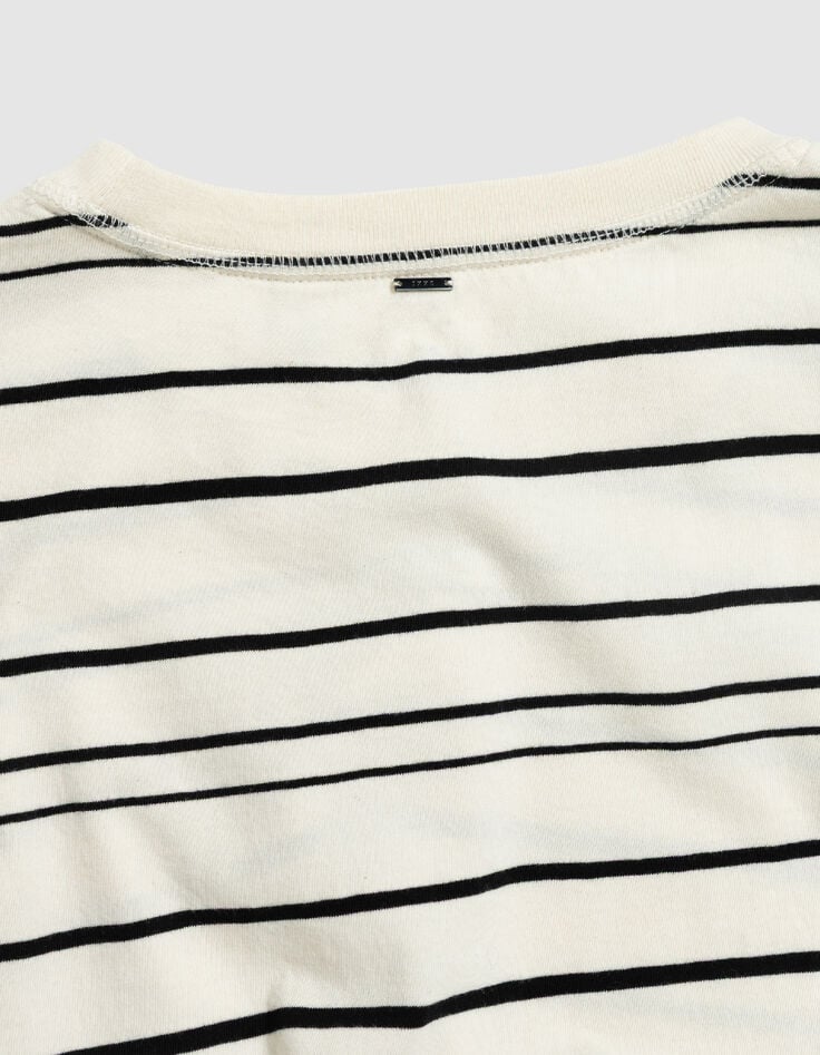 Camiseta blanca de Hombre con estampado de rayas negras-7