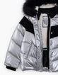 Doudoune argent et noire garnissage plumes fille-4