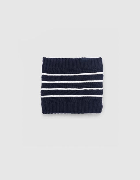 Snood marine tricot fourré rayures garçon - IKKS