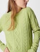 Women&rsquo;s cable knit merino wool sweater with round neck-6