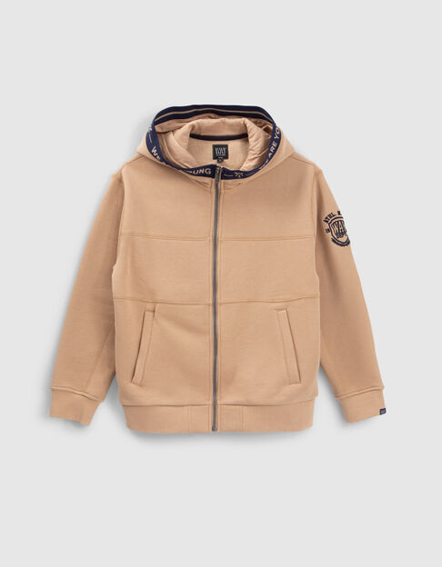 Beige vest met inzetten jongens