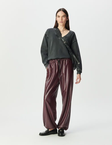 Bordeaux broek vinylstijl Dames - IKKS