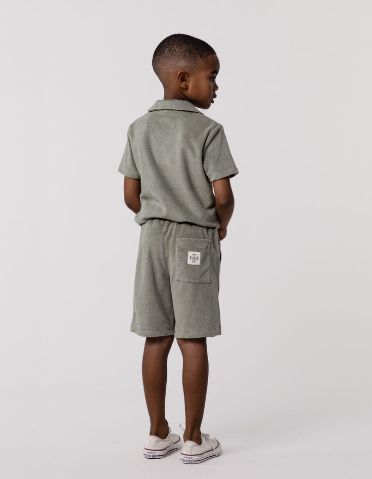 Khaki Jungenbermudas aus Frottee-2