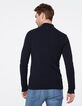 Pull marine tricot losanges reliefés Homme-3