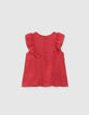 Rote, ärmellose Mädchenbluse-3