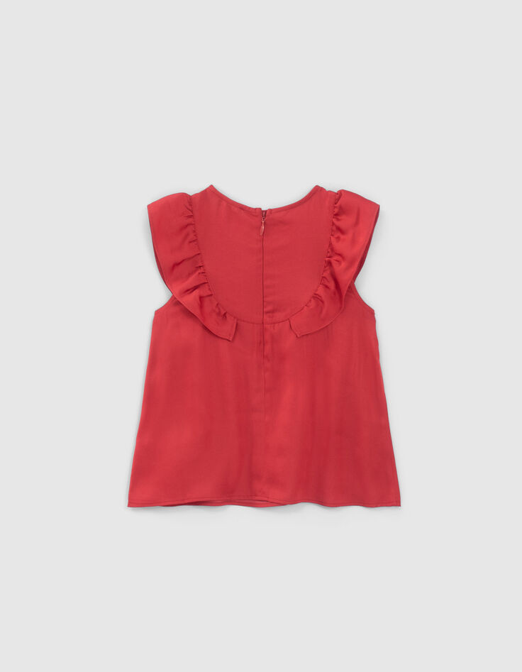 Rote, ärmellose Mädchenbluse-3