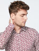 Men’s burgundy Liberty Lotus fabric SLIM shirt-4
