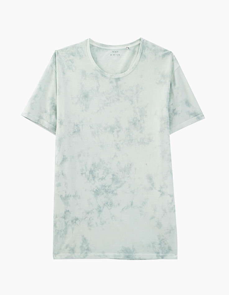 Men’s turquoise tie-dye effect T-shirt-1