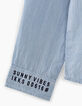 Boys’ sky blue thin-striped shirt with Mandarin collar-2