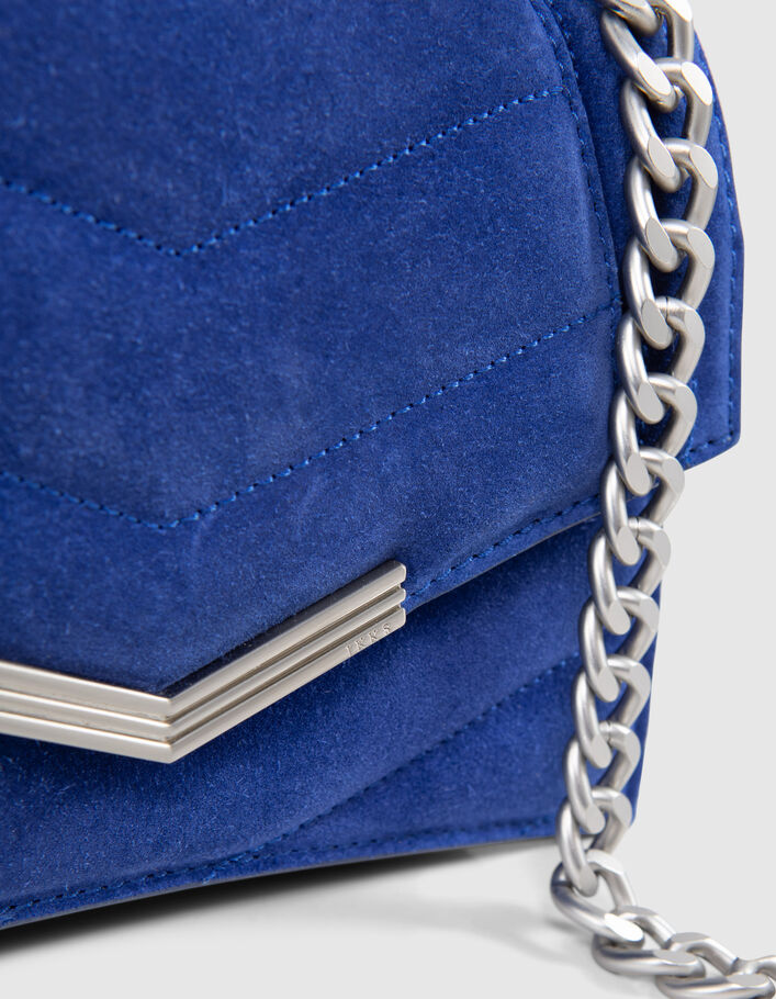 THE 1. POP COLOUR Women's cobalt suede quilted Size S bag - IKKS