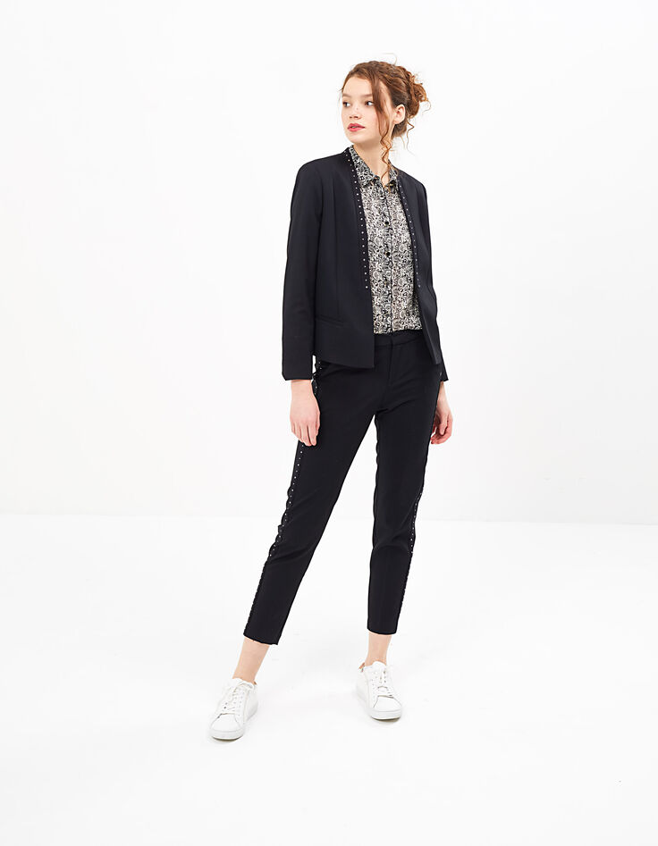 Pantalon de costume noir à clous I.Code-5