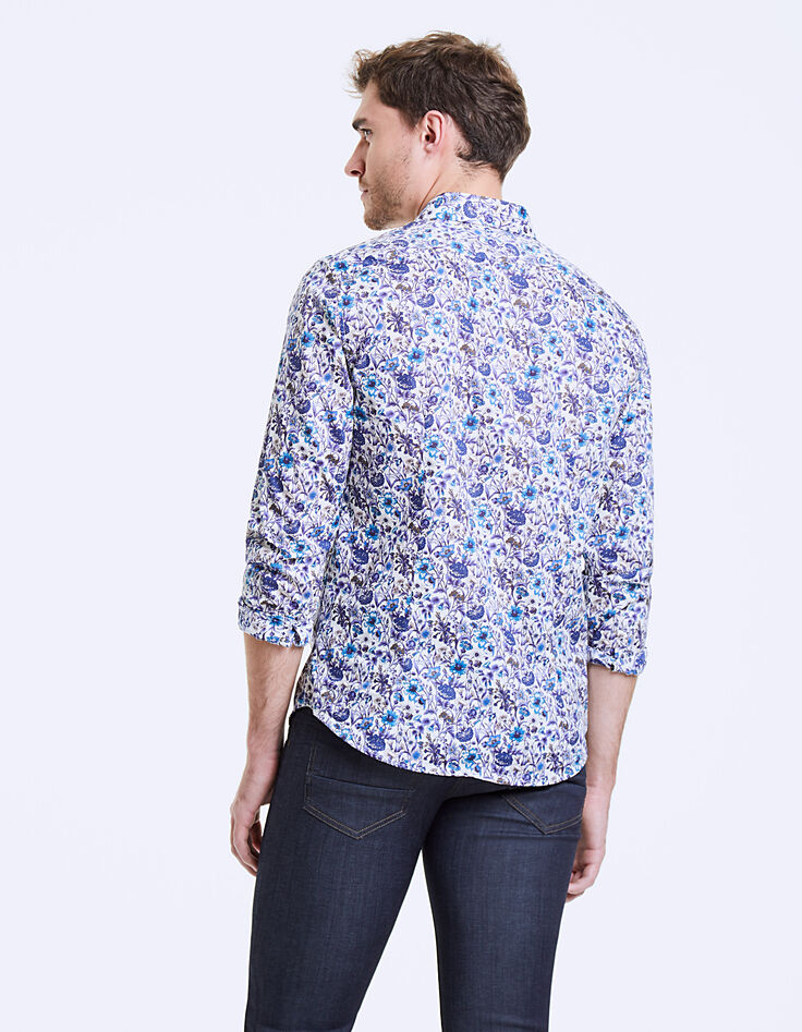 Slim fit Liberty-overhemd shadow met bloemen-3
