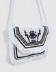 Beige Handtasche mit Stickerei und Perlen-7