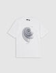 T-shirt blanc coton bio spirale-coquillage garçon-5