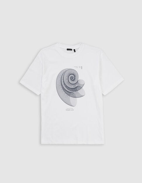 White T-shirt organic cotton spiral shell boy - IKKS