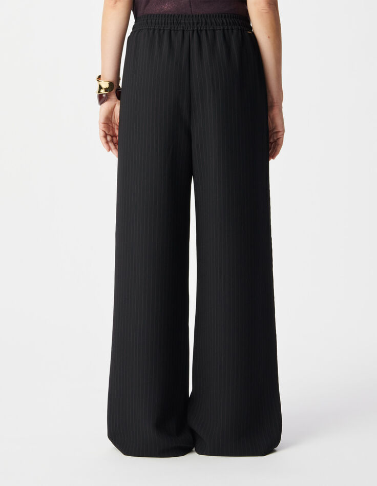 Zwarte krijtstreep tennisbroek Dames-3