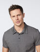 Men’s black striped minimalist Jacquard polo shirt-3
