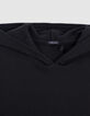Camiseta con capucha de punto el&aacute;stico negro de ni&ntilde;a-3