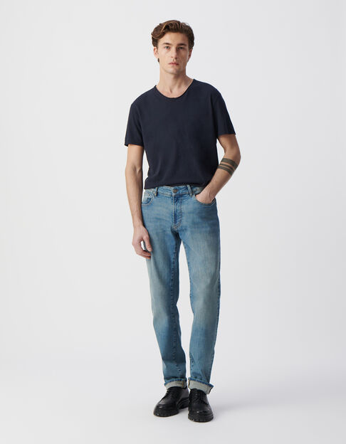 T-shirt L'Essentiel marine col V Homme - IKKS