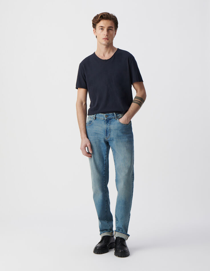 Camiseta L'Essentiel azul cuello V para hombre-1