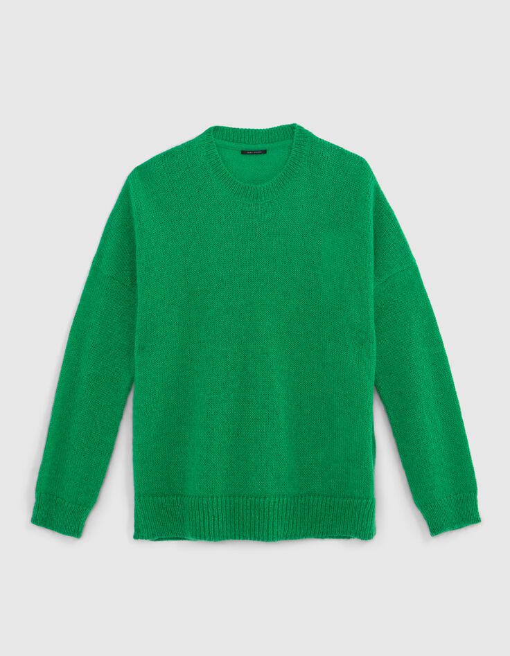 Jersey oversize pretejido verde de mujer-6
