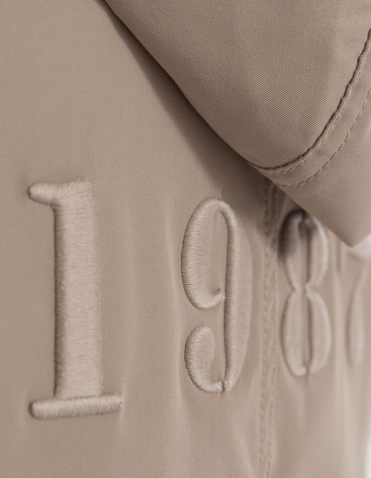 Boys’ beige hooded parka with embroidered back-8