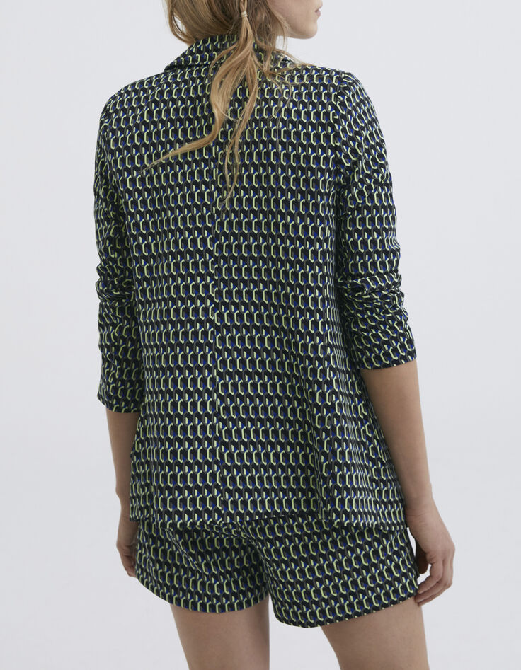 Women’s black graphic print suit jacket-2