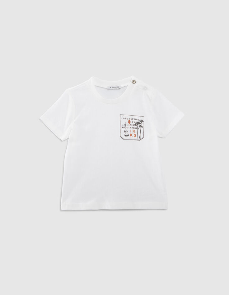 Baby boys’ T-shirt and grey denim dungarees outfit-8