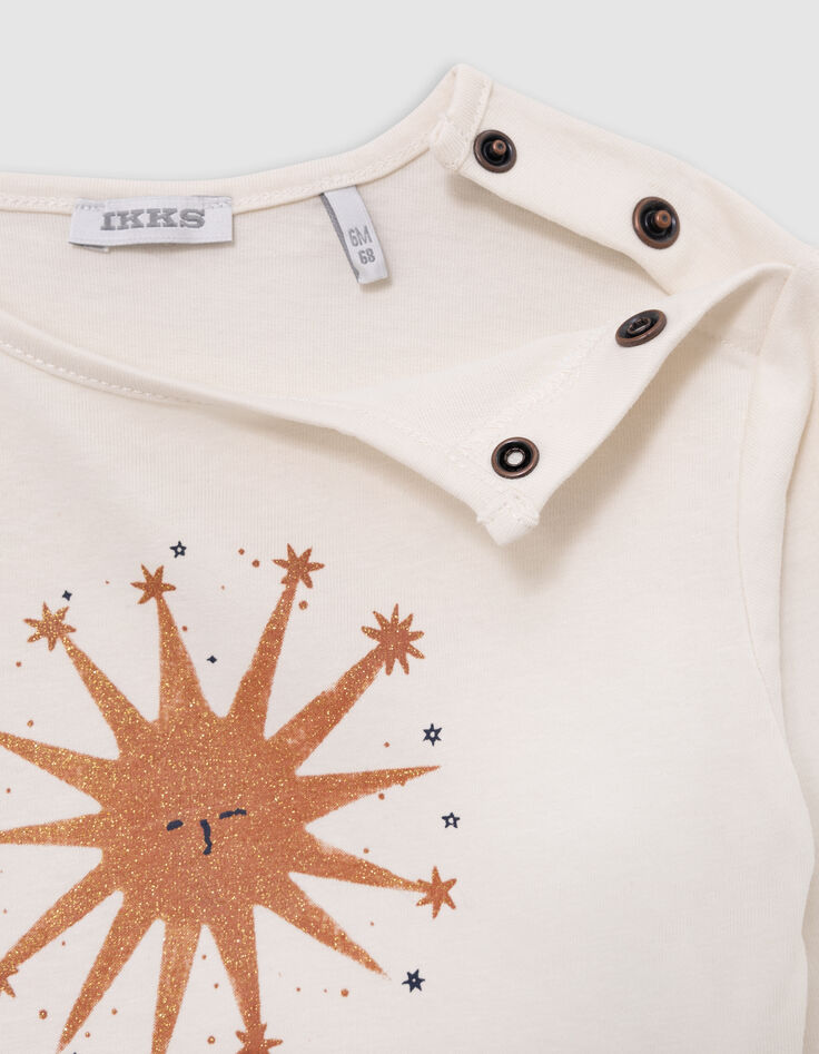 Ecru Bio-Baumwolle Nacht Stern T-Shirt Baby Mädchen-6