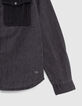 Medium grey jeanshemd afneembare kap jongens -5
