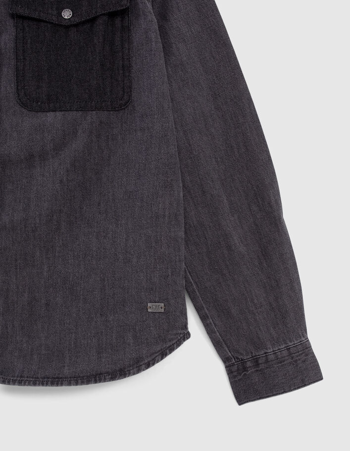 Chemise en jean medium grey à capuche amovible garçon  - IKKS