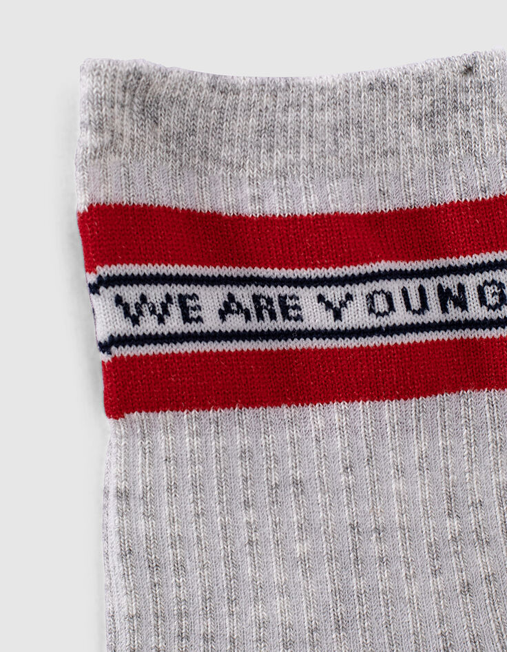 Chaussettes navy et grises côtelées garçon -5