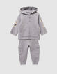 Ensemble cardigan et pantalon gris tricot bébé garçon-1