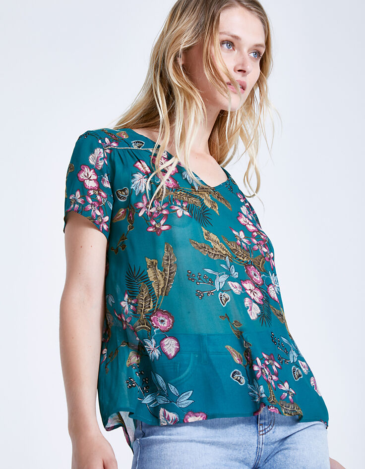 Top floral viscose femme-1 Top floral viscose femme-1