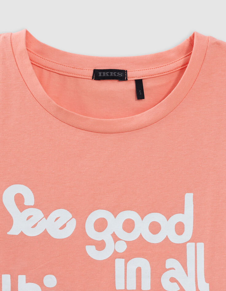 T-shirt corail forme cropped fille-2