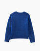 Jersey azul eléctrico tricot acanalados purpurinas niña-4