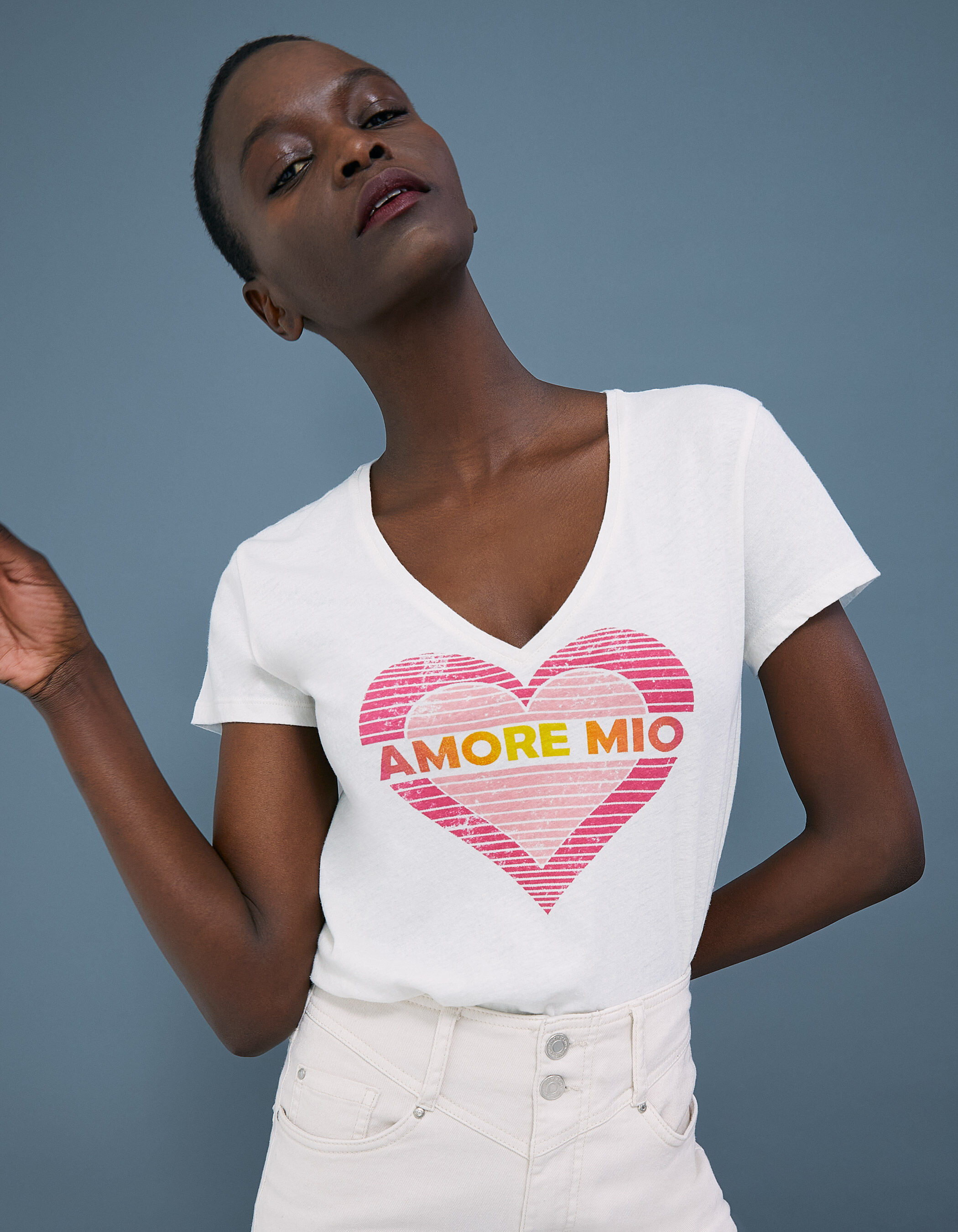 Wit shirt met sale hart