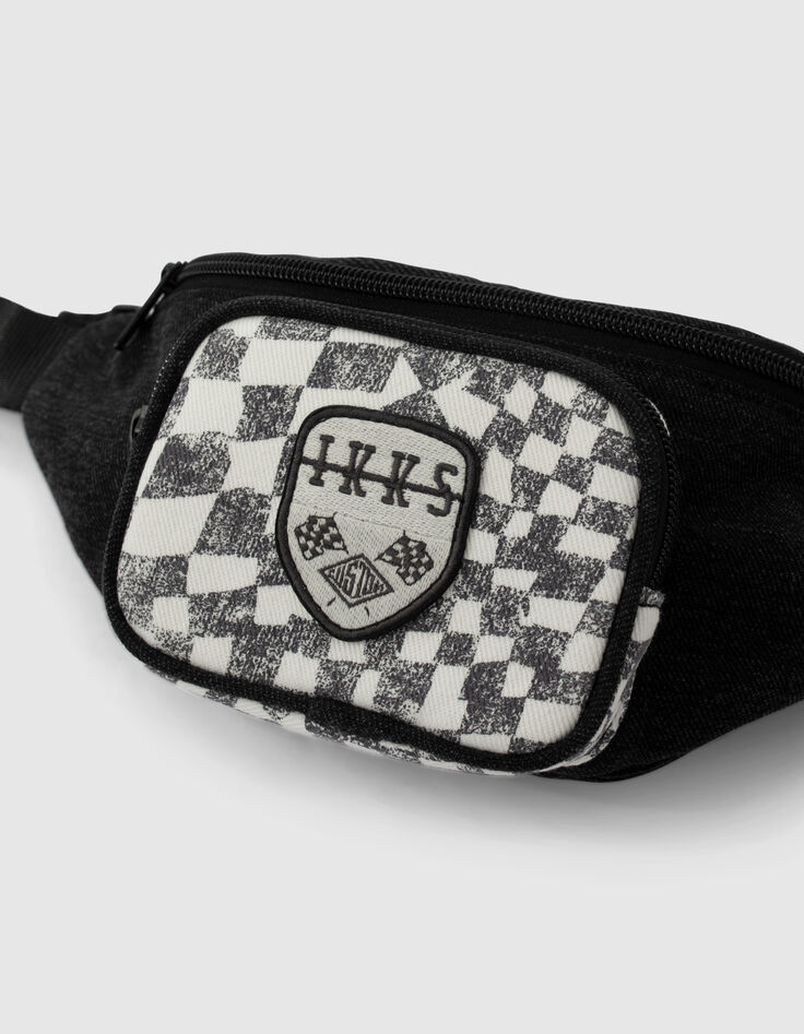 G&uuml;rteltasche aus Jeansstoff mit Zielflaggentasche-4