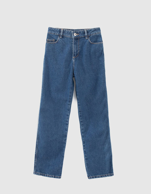 Girls’ blue organic cotton STRAIGHT jeans