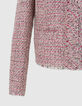 Chaqueta cuadrada tweed fantasía rosa mujer-10